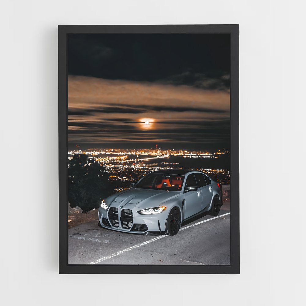 Poster Nuit Argentée – affiche BMW (vue 2)